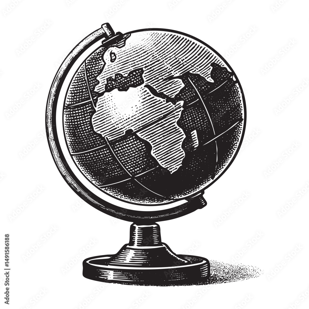 Obraz premium world globe stand vector illustration
