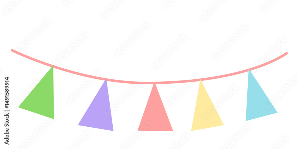Fototapeta premium Pastel Triangle Bunting Banner Decoration