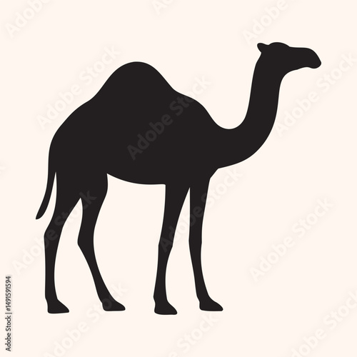 Camel Silhouette Vector Isolated on White Background. 
