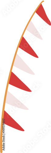 Red and White Pennant Bunting String, Festive Decoration