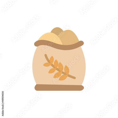 Icon of an earthy bag adorned with wheat, a symbolic representation of harvest