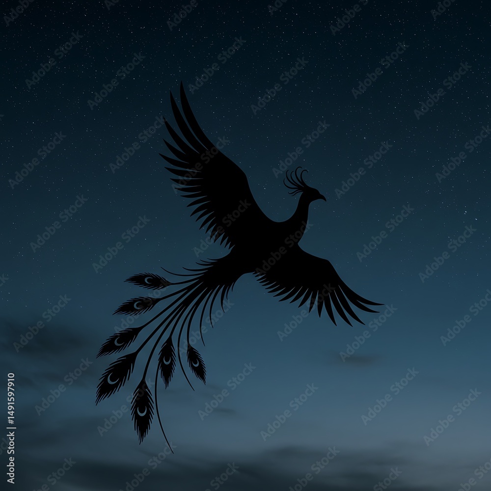 Obraz premium Midnight Phoenix's Ascent