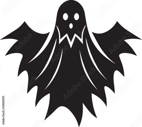 ghost silhouette vector, ghost vector illustration, ghost clipart vector