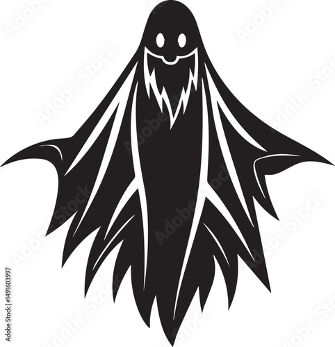 ghost silhouette vector, ghost vector illustration, ghost clipart vector