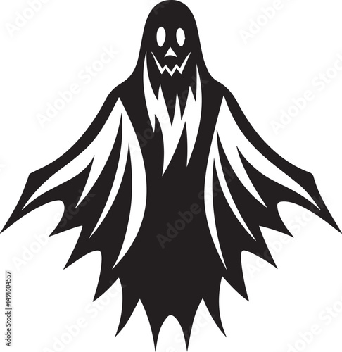 ghost silhouette vector, ghost vector illustration, ghost clipart vector
