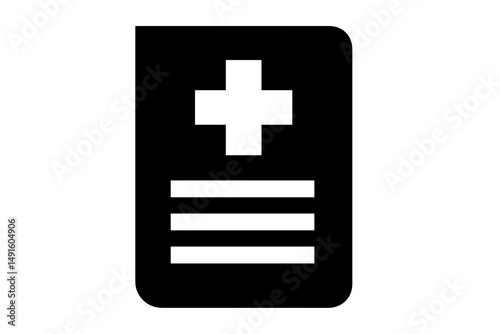 Stylized Medical Prescription Pad Featuring Cross Symbol on the Cover for Healthcare Needs