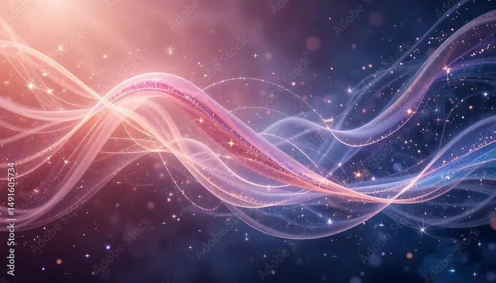 Fototapeta premium Celestial Waves: A Dreamlike Abstract Artwork