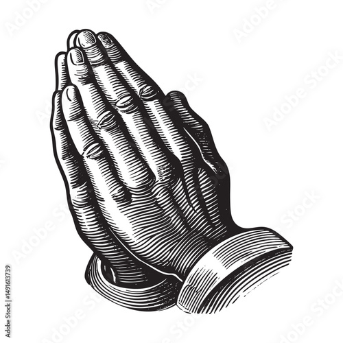 pray hand vector illustration