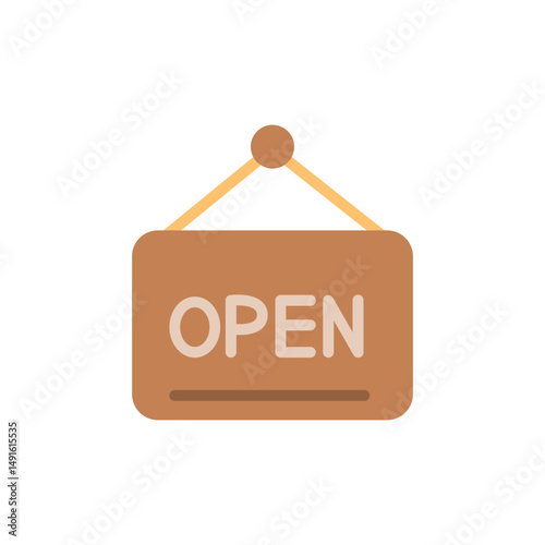 Minimalist open sign with pastel hues for retail and business announcements