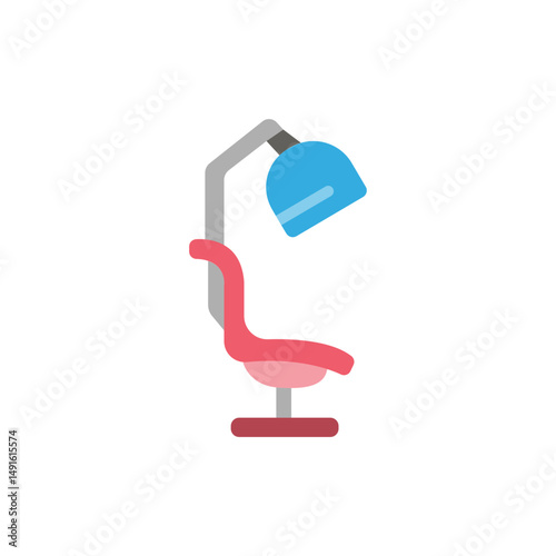 Stylish hair salon chair with dryer equipment for hairstyling treatment illustration