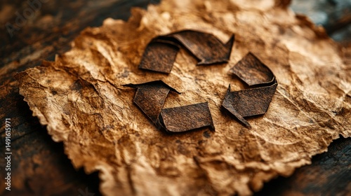 Recycled symbol on aged paper