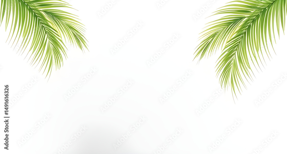 Fototapeta premium Palm leaves frame, Tropical frame, Palm frond border, Green palm frame, Botanical frame, Leafy frame, Palm leaf border, Jungle frame, Tropical leaf frame, Palm wreath, Palm foliage border, Exotic fram