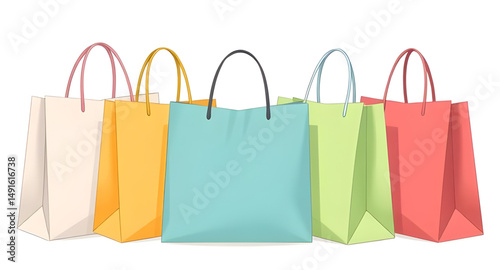 Bilde på lerret set of shopping bags vector