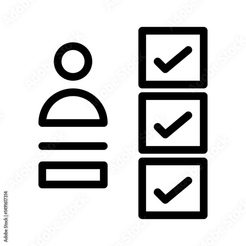 prospective employee skills. This is a vector single icon with a line style. Suitable for any purpose, such as website design, mobile app design, logo design, pattern design, etc.