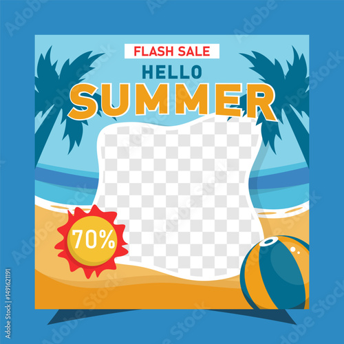 Vacation Summer Sale Social Media Post Banner Template