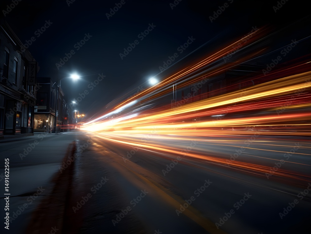 Obraz premium Dynamic Motion Trace Photography Capturing Trailing Light in Extended Exposure Kinetic Artistry for Modern Visionaries