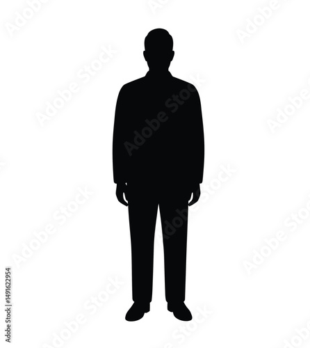 Husband silhouette. This image shows a black male figure outline standing, representing a husband or man. Vector clipart illustration design.