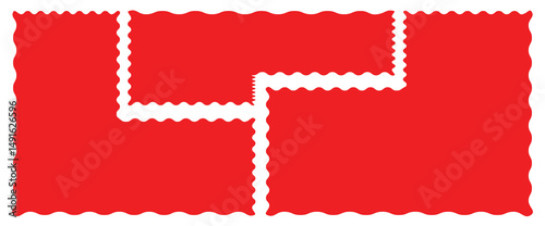 Set of frames with zigzag edge, scallop edge shape. Rectangle shapes frames with zigzag edge. zigzag frames.