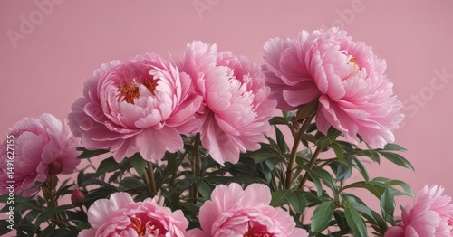Wallpaper Mural Dense pink peony blossoms, subtle pink backdrop ,  background,  elegant,  summer Torontodigital.ca