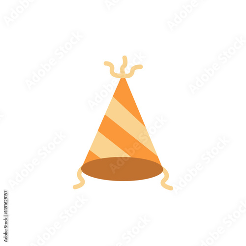 Festive cone striped hat illustration for party decoration and celebration