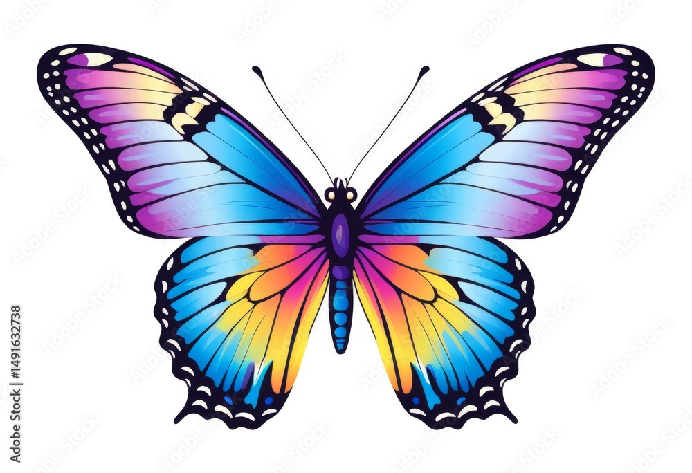 Fototapeta premium Close-up of a butterfly with coloured wings