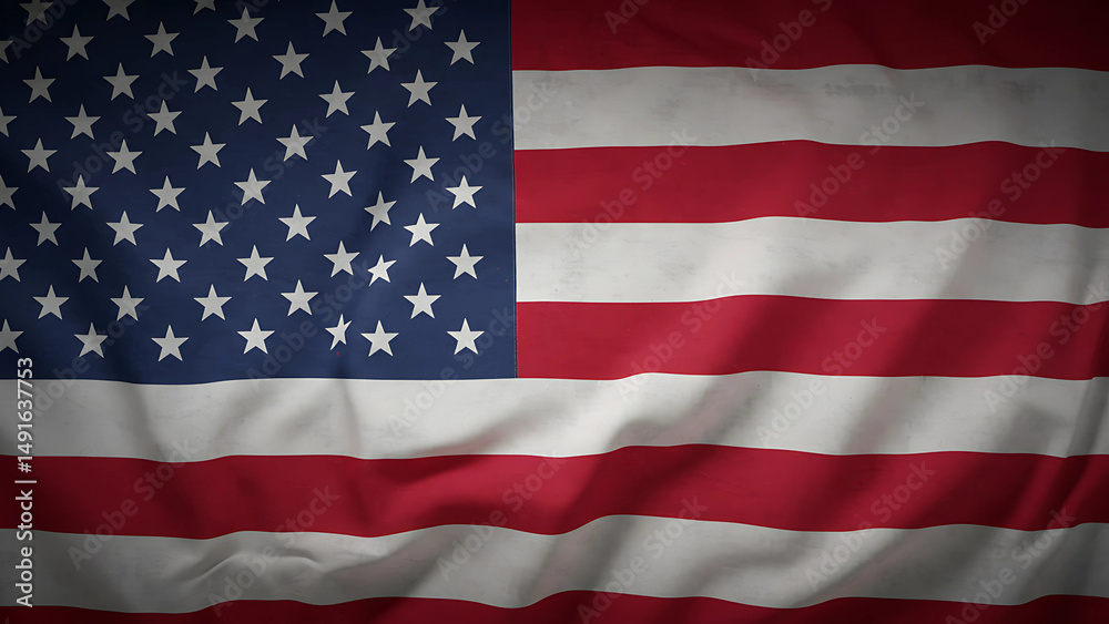Fototapeta premium A highly detailed illustration of america flag, combining photorealism with artistic elements- 21