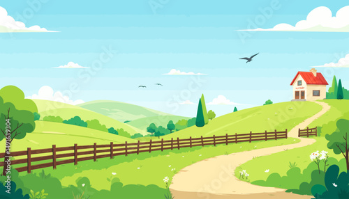 Peaceful Countryside Path to Cozy Cottage