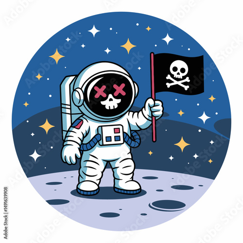 Astronaut Pirate in Space