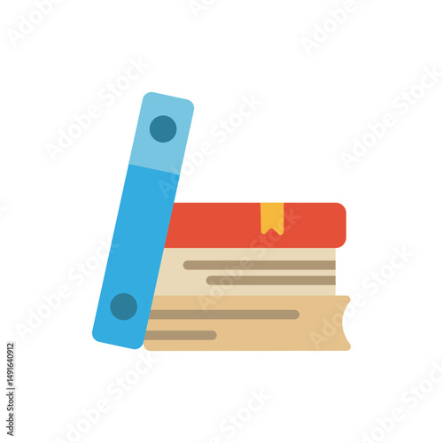 Arrangement of educational material symbolizing scholastic pursuits and knowledge