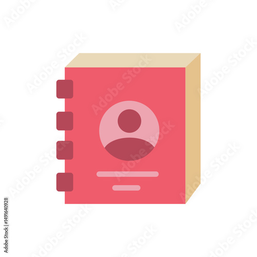 Stylized address book representation with transparent backdrop for graphic use