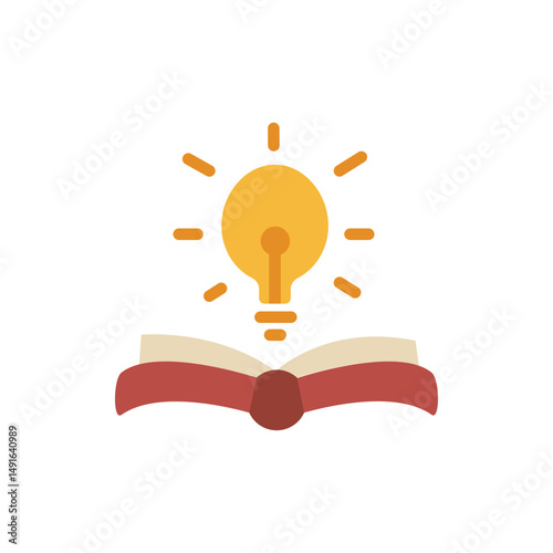 Illuminating knowledge: Open book radiating bright idea, promoting creativity