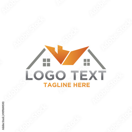 Home logo design template. Trendy style, vector eps 10
