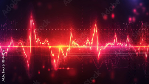 Stock market graph with a heartbeat wave, reflecting the rhythm of financial fluctuations and investments