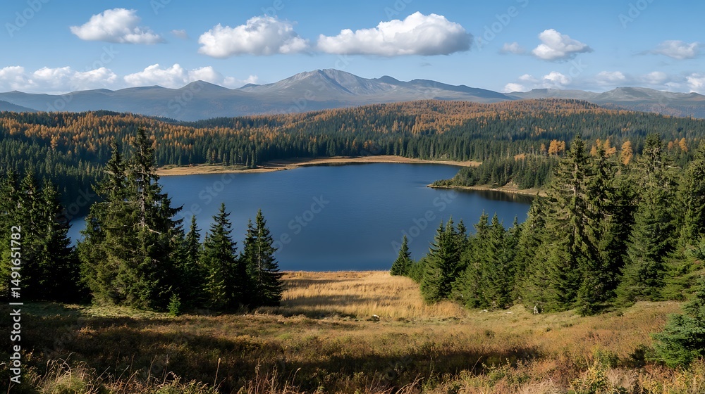 Fototapeta premium A national park with a fresh morning breeze