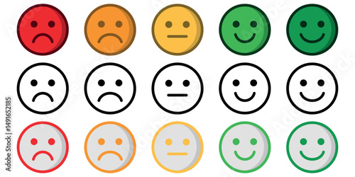 collection of sad to happy emoticons