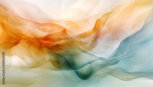 Ethereal flow of colors in an abstract digital landscape, capturing the beauty and movement of light through a series of soft gradients and fluid shapes. 