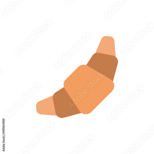 Stylized croissant depiction with softly geometric design and warm neutral hues