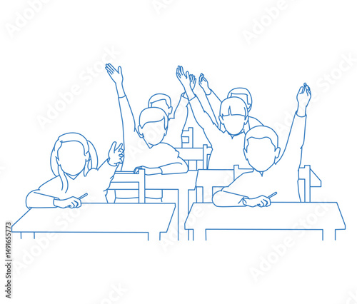  Children studying in classroom