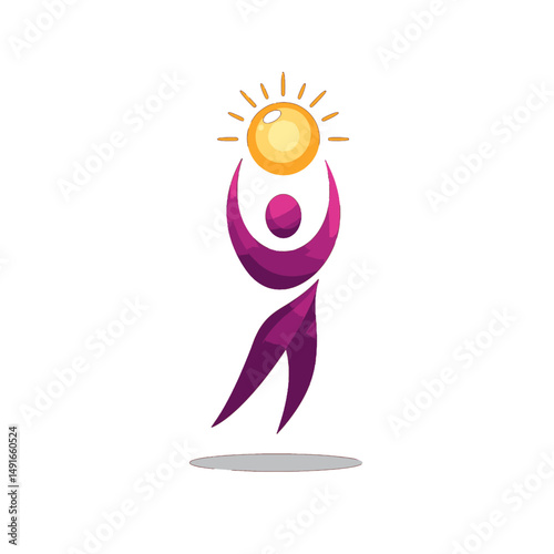 Person Reaching for the Sun Symbol of Joy, Energy, and Success