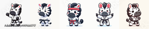 cute zebra vector in karate costume