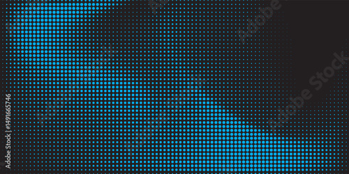 Generative real time art. Screen media technology. Code, digital creative. Coding abstract video trippy. Mesh LCD display. Array from dots. Scale size different hole space.