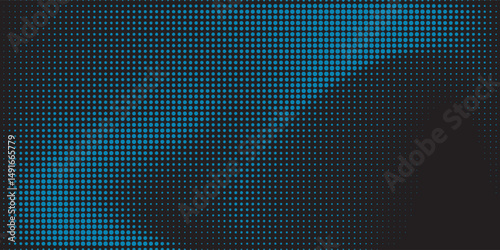 Generative real time art. Screen media technology. Code, digital creative. Coding abstract video trippy. Mesh LCD display. Array from dots. Scale size different hole space.