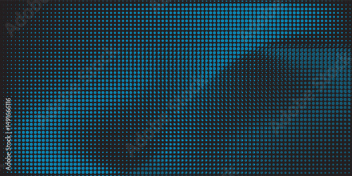 Generative real time art. Screen media technology. Code, digital creative. Coding abstract video trippy. Mesh LCD display. Array from dots. Scale size different hole space.