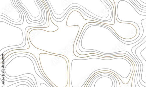 Abstract black and white hand drawn wavy line drawing seamless pattern. Landscape geodesy topographic map background. Abstract geometric topographic contour map background Vector.
