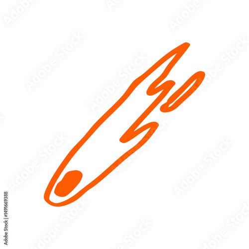 shooting comet meteor hand drawn