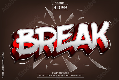 Break editable 3D Text effect