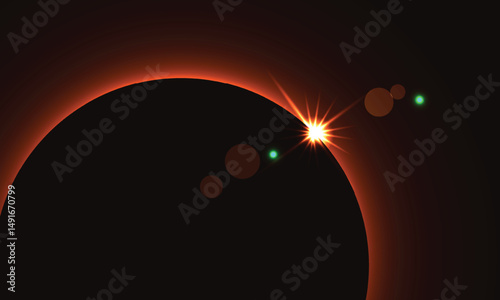 Solar Eclipse Illustration background. Total solar eclipse vector illustration.