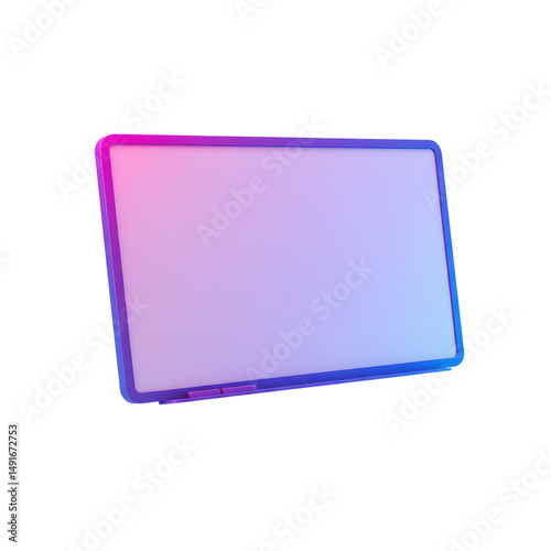 Modern rectangular light panel emitting soft gradient glow in vibrant pink and blue