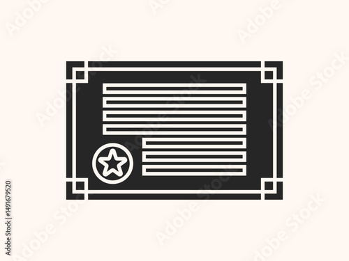 certificate icon featuring a document with a seal