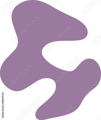 Pastel Purple Organic Abstract Blob Shape in Pastel Color Isolated PNG background